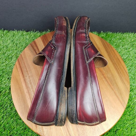 GH Bass Weejuns Logan Shoes Mens Size 9.5 D Burgundy Leather Penny Loafers main image 13